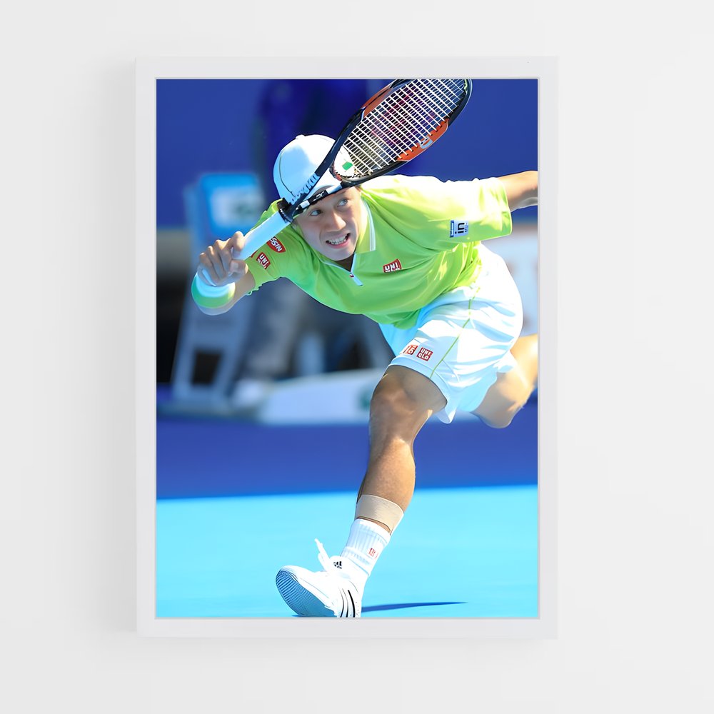 Poster Kei nishikori athlétiques – affiche Tennis (vue 3)